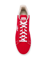 Baskets basses en toile rouges adidas