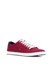 Baskets basses en toile rouges Tommy Hilfiger