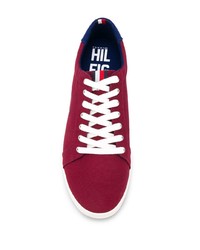 Baskets basses en toile rouges Tommy Hilfiger