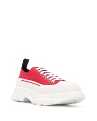 Baskets basses en toile rouges Alexander McQueen