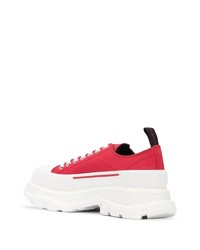 Baskets basses en toile rouges Alexander McQueen