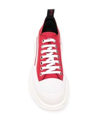 Baskets basses en toile rouges Alexander McQueen