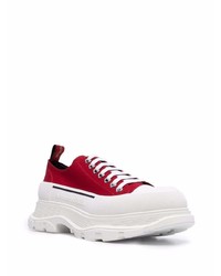 Baskets basses en toile rouges Alexander McQueen