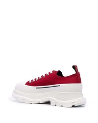 Baskets basses en toile rouges Alexander McQueen