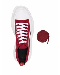 Baskets basses en toile rouges Alexander McQueen