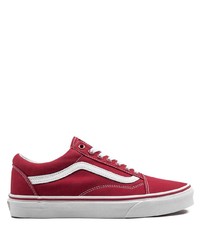 Baskets basses en toile rouges Vans