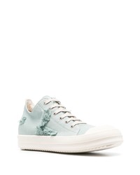 Baskets basses en toile vert menthe Rick Owens DRKSHDW