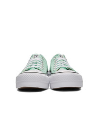 Baskets basses en toile vert menthe Converse