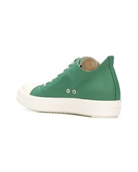 Baskets basses en toile vertes Rick Owens DRKSHDW