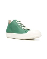 Baskets basses en toile vertes Rick Owens DRKSHDW