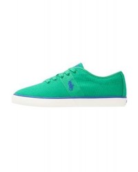 Baskets basses en toile vertes Ralph Lauren