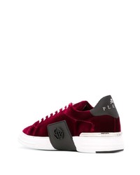 Baskets basses en velours bordeaux Philipp Plein