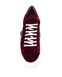 Baskets basses en velours bordeaux Philipp Plein