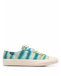 Baskets basses imprimé tie-dye vert menthe