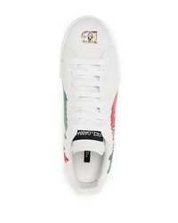 Baskets basses imprimées blanches Dolce & Gabbana