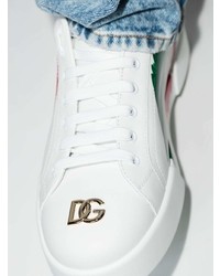 Baskets basses imprimées blanches Dolce & Gabbana