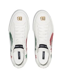 Baskets basses imprimées blanches Dolce & Gabbana