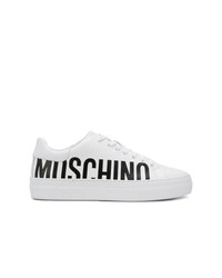Baskets basses imprimées blanches Moschino