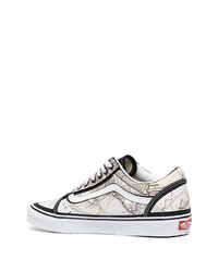 Baskets basses imprimées blanches Vans