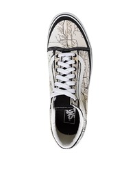 Baskets basses imprimées blanches Vans