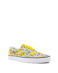 Baskets basses imprimées jaunes Vans