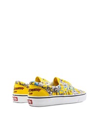 Baskets basses imprimées jaunes Vans