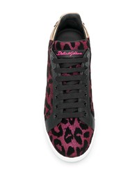 Baskets basses imprimées léopard fuchsia Dolce & Gabbana