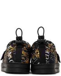 Baskets basses imprimées noires VERSACE JEANS COUTURE