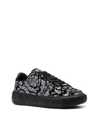 Baskets basses imprimées noires Versace