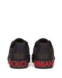 Baskets basses imprimées noires Dolce & Gabbana