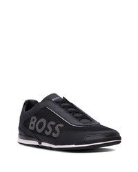 Baskets basses imprimées noires BOSS