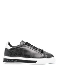 Baskets basses imprimées noires Roberto Cavalli