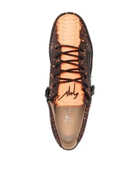 Baskets basses imprimées serpent noires Giuseppe Zanotti