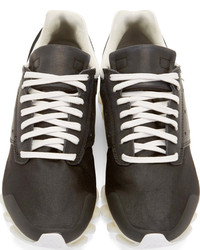 Baskets basses noires et blanches Rick Owens