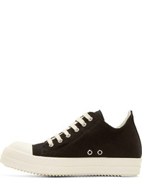 Baskets basses noires et blanches Rick Owens