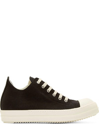 Baskets basses noires et blanches Rick Owens