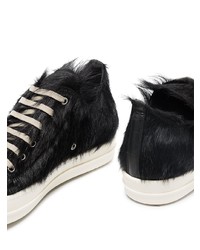 Baskets basses noires et blanches Rick Owens