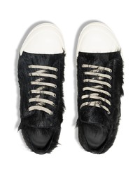 Baskets basses noires et blanches Rick Owens