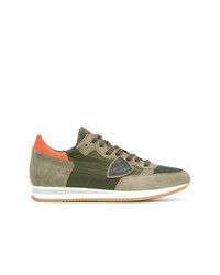 Baskets basses olive Philippe Model