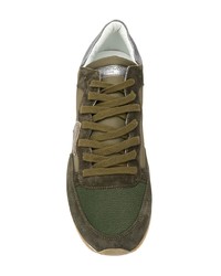 Baskets basses olive Philippe Model