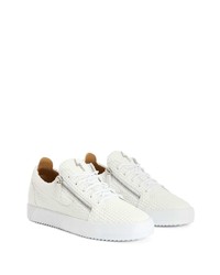 Baskets basses ornées blanches Giuseppe Zanotti