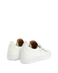 Baskets basses ornées blanches Giuseppe Zanotti