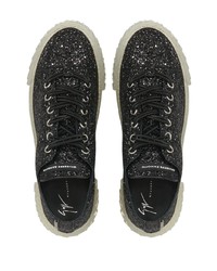 Baskets basses pailletées noires Giuseppe Zanotti