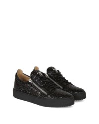 Baskets basses pailletées noires Giuseppe Zanotti