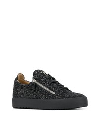 Baskets basses pailletées noires Giuseppe Zanotti