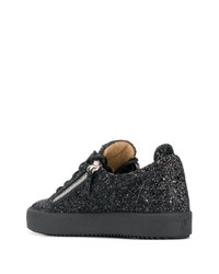 Baskets basses pailletées noires Giuseppe Zanotti