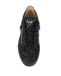 Baskets basses pailletées noires Giuseppe Zanotti