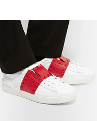 Baskets basses rouge et blanc Valentino