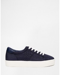 Baskets bleu marine Pull&Bear