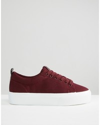 Baskets bordeaux Pull&Bear